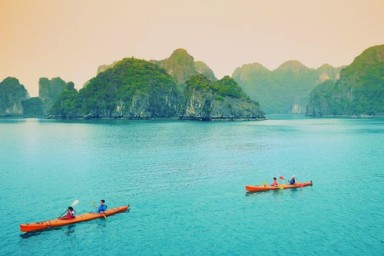Lan Ha bay - Dark and Bright Cave - Tuan Chau Marina – Hanoi (B, Br)