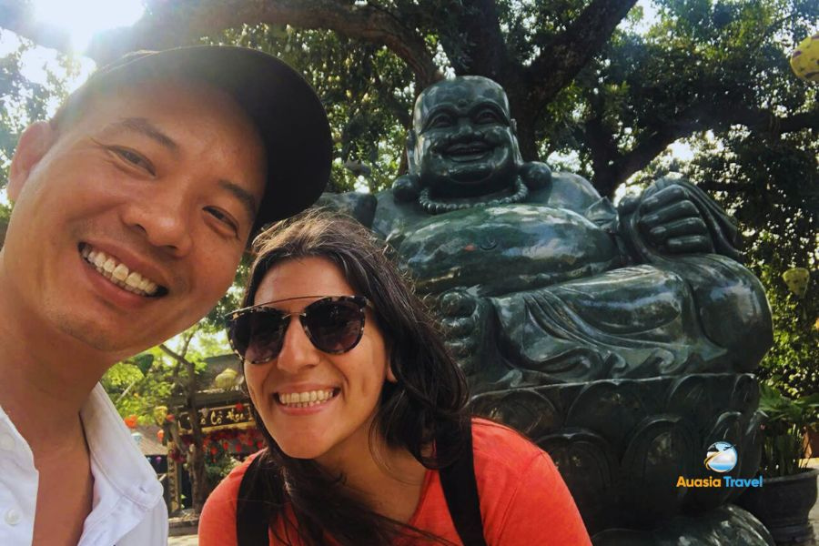 Auasia Travel’s Alex F review exploring Happy buddha in Hoa Lu old capital in Ninh Binh