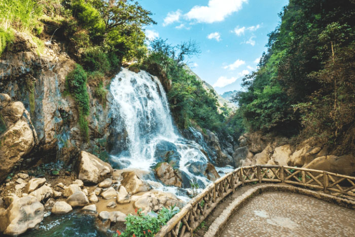 Cat Cat Village Waterfall - Mountain Majesty, River Elegance